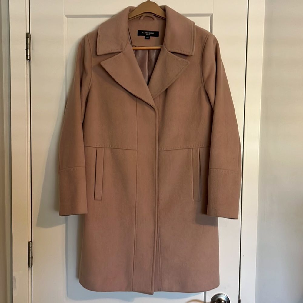 Kenneth Cole Women's Wool Blend Coat Blush Medium